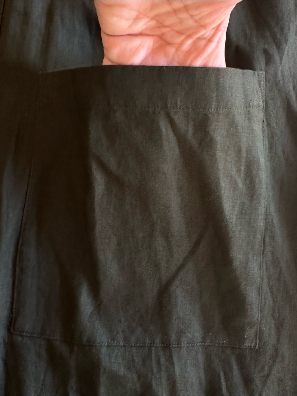 Eileen Fisher Organic Linen Long Kimono Belt Jacket Seaweed Green XS Minimalist - Picture 5 of 9